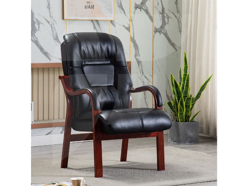 VERA ORTHO/ FIRESIDE CHAIR - BLACK PU (HJ)