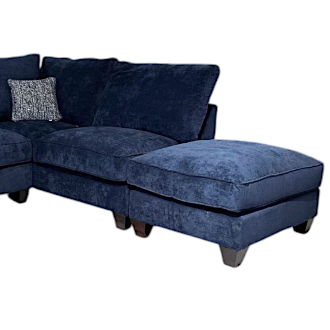 Tangiers Navy Fabric Corner Sofa