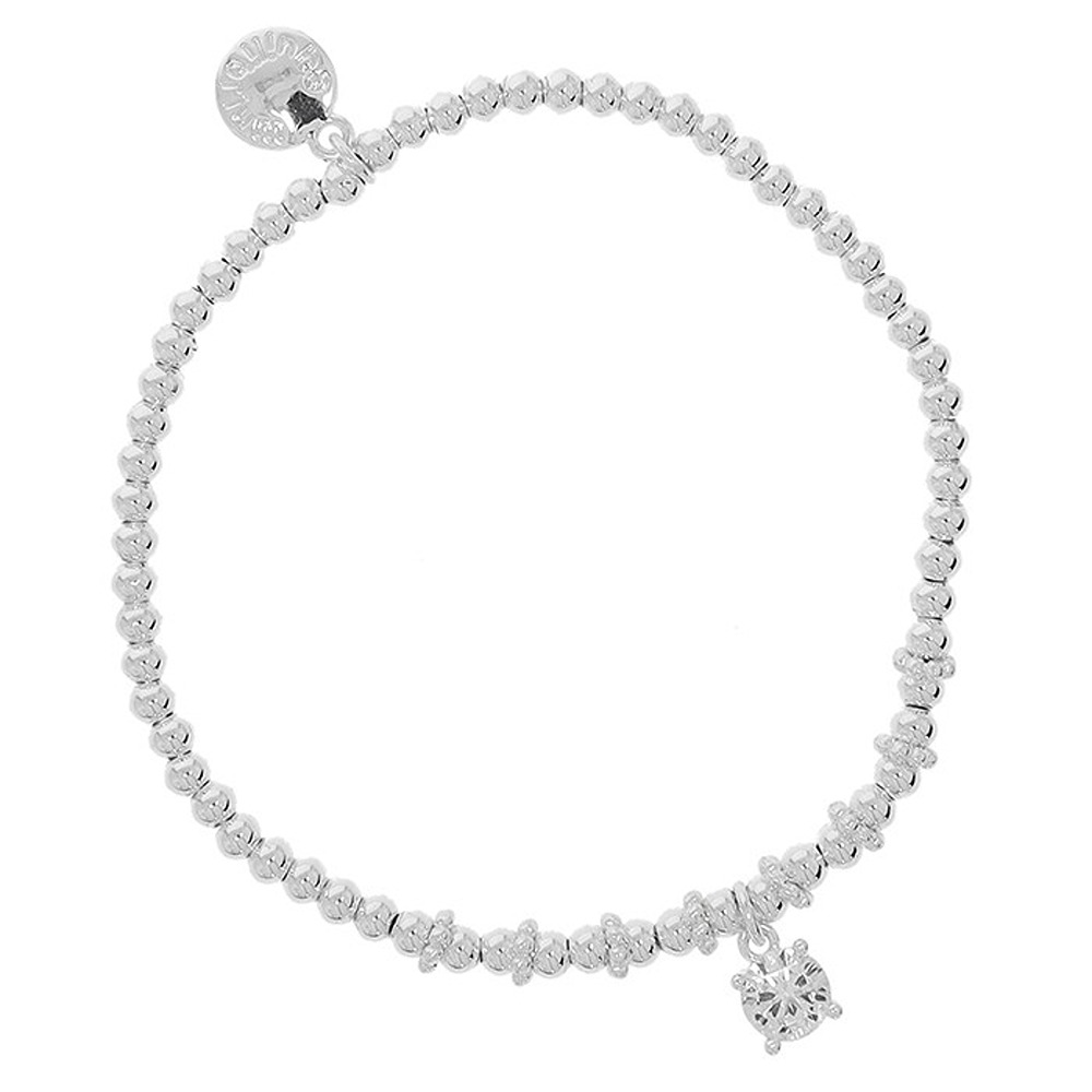 Stackable Silver Plated Bracelet Crystal Drop