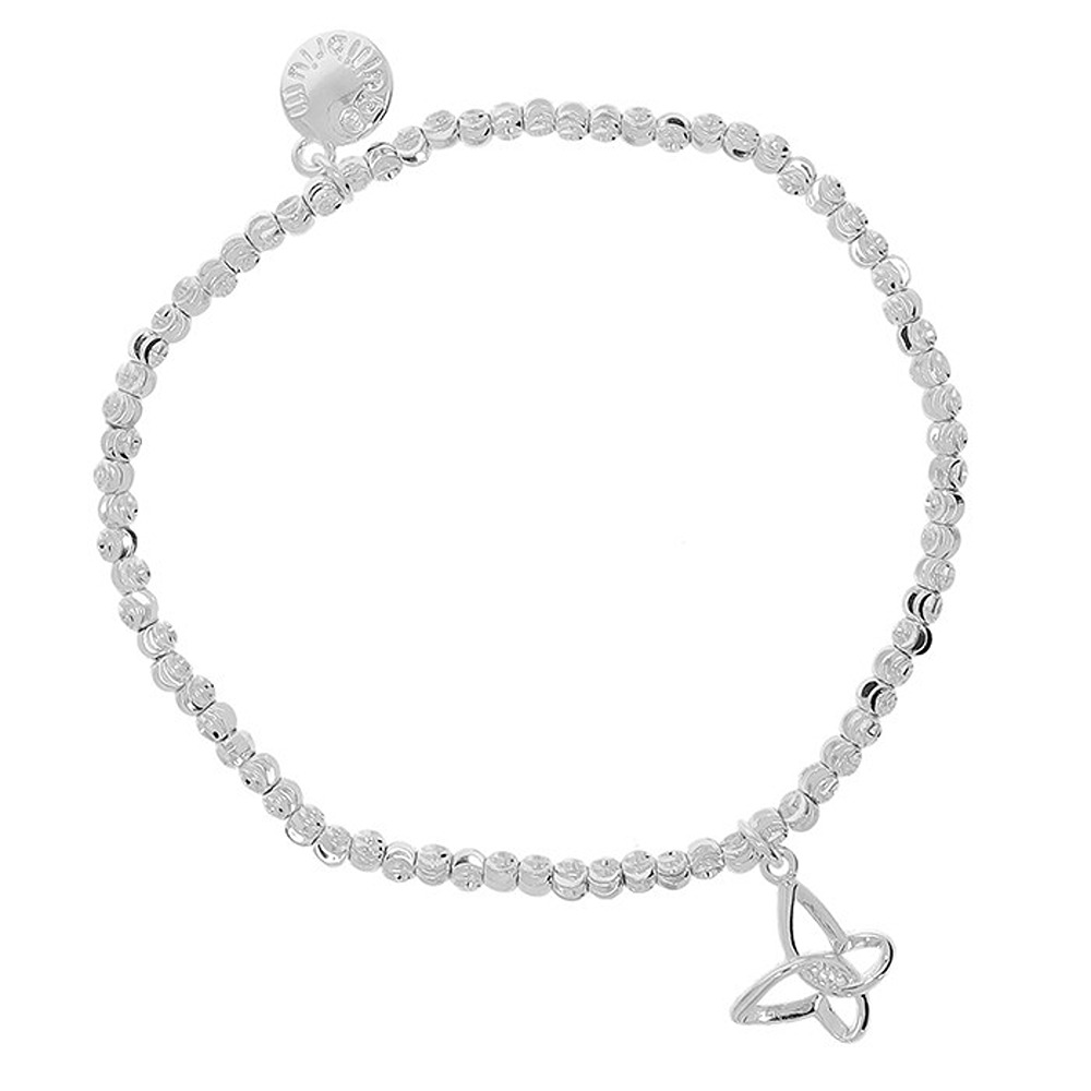 Stackable Silver Plated Bracelet Butterfly