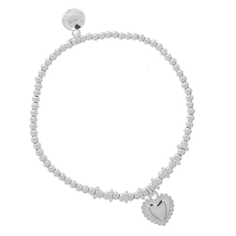 Stackable Silver Plated Bracelet Heart