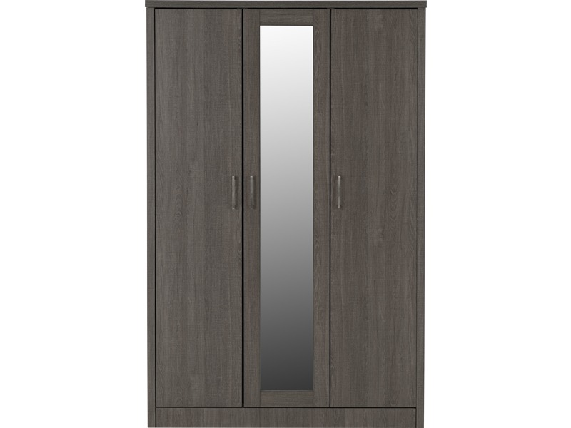 Lisbon 3 Door Wardrobe - Black Wood Grain