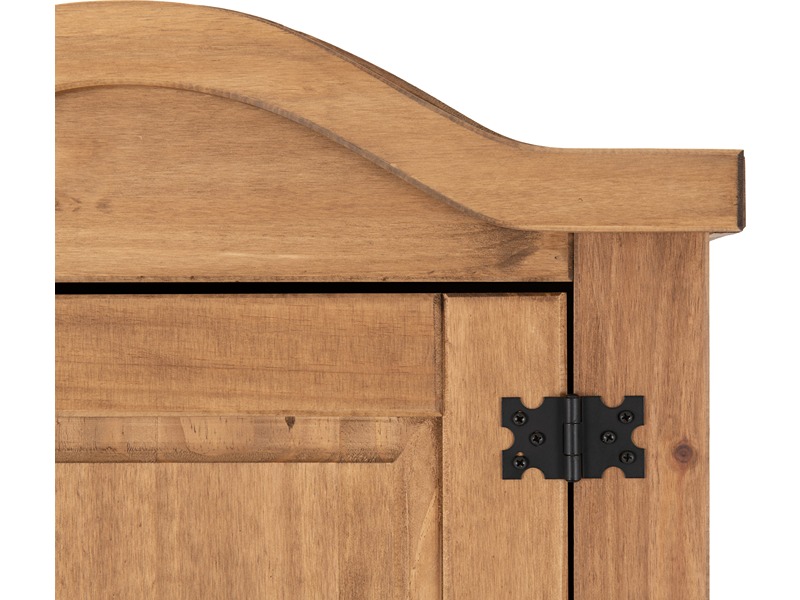 Corona 1 Door Wardrobe - Distressed Waxed Pine