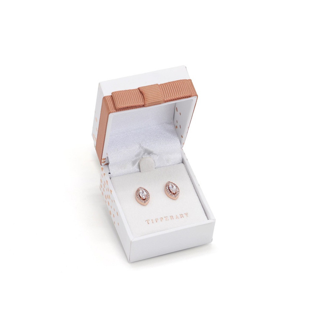 Rose Gold Marquise Cut Earrings