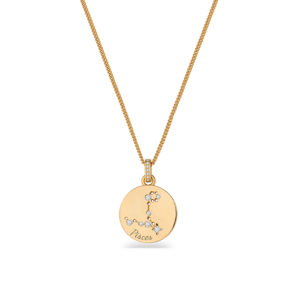 Tipperary Crystal Zodiac Gold Pendant Pisces