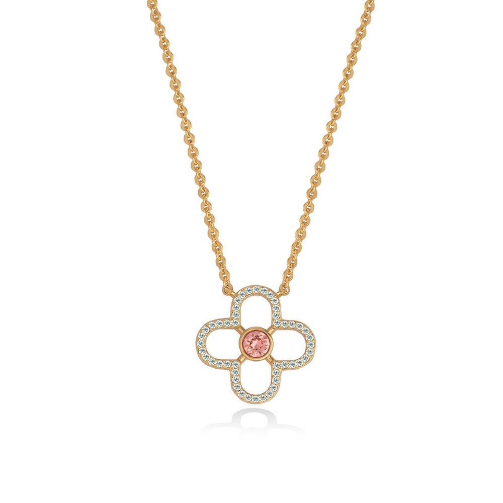 Tipperary Crystal Fleur Collection Pink CZ Pendant