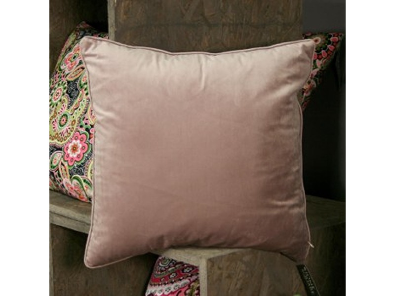Velvet Piped Dusty Pink Cushion