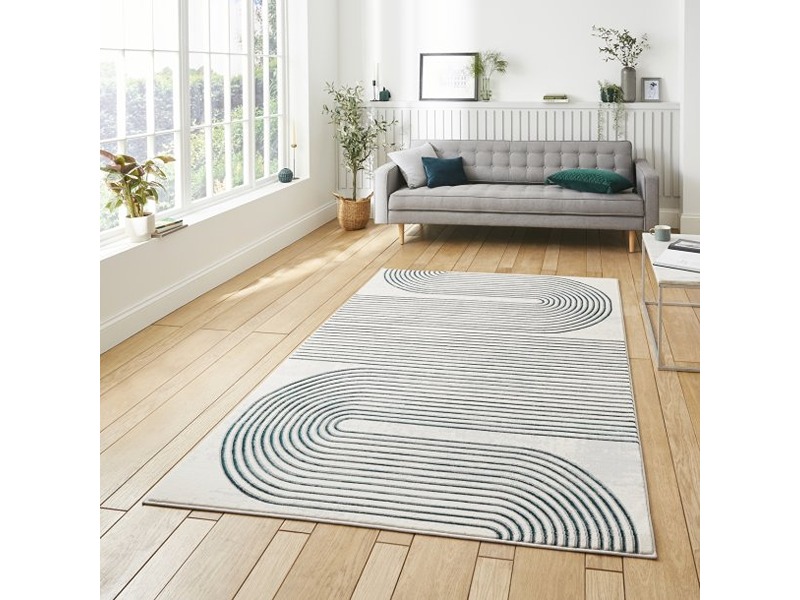Apollo Grey and Green Abstract Rug