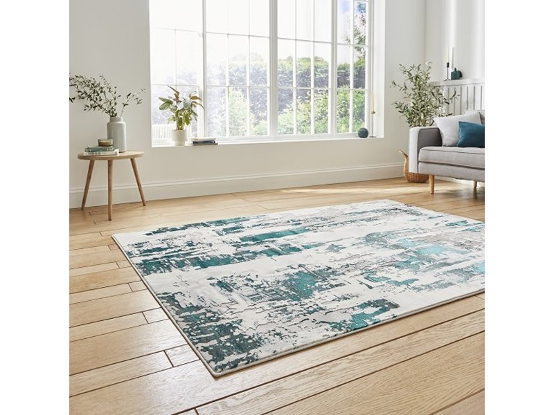 Apollo Green and Grey Abstract Rug