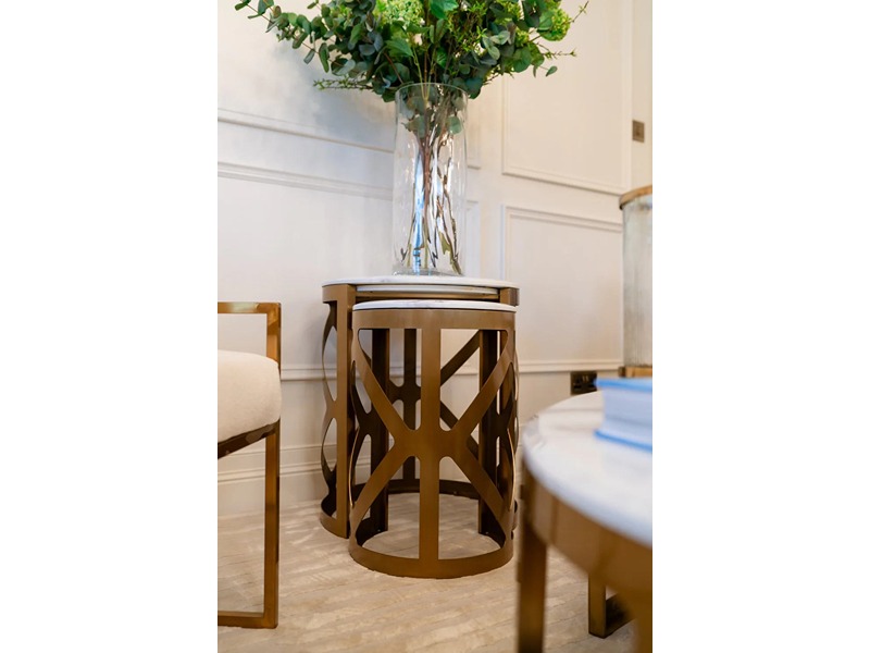 Katie Bleu Cannes Side Table Set