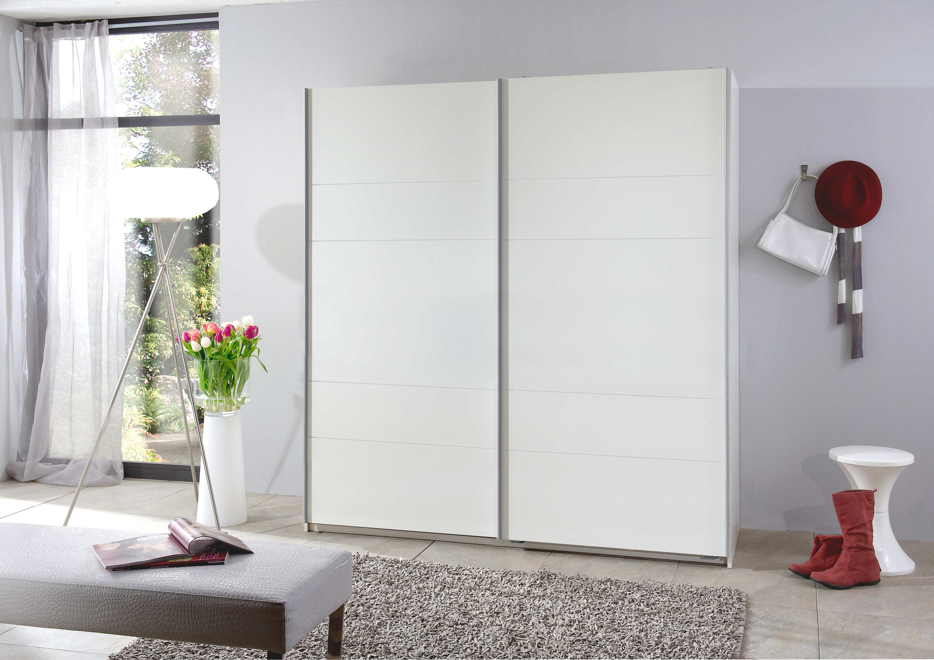 Chess 1.8M Sliding Robe - Concrete Grey With Graph