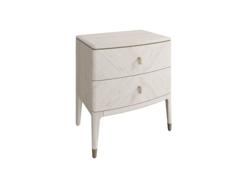Diletta Bedside Table 2 Drawer - Stone