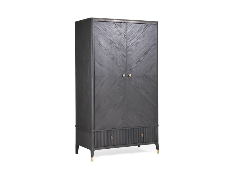 Diletta Wardrobe 2 Door 2 Drawer- Ebony