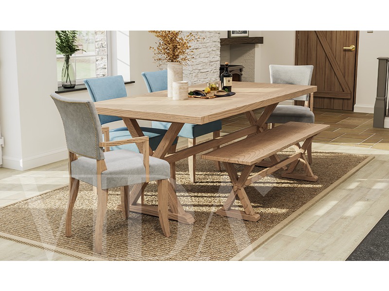 Duke Dining Chair Leather - Ink Blue