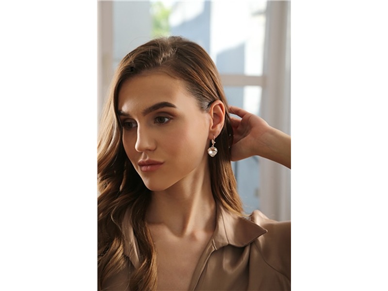 Newbridge Heart Earrings With Clear Stone