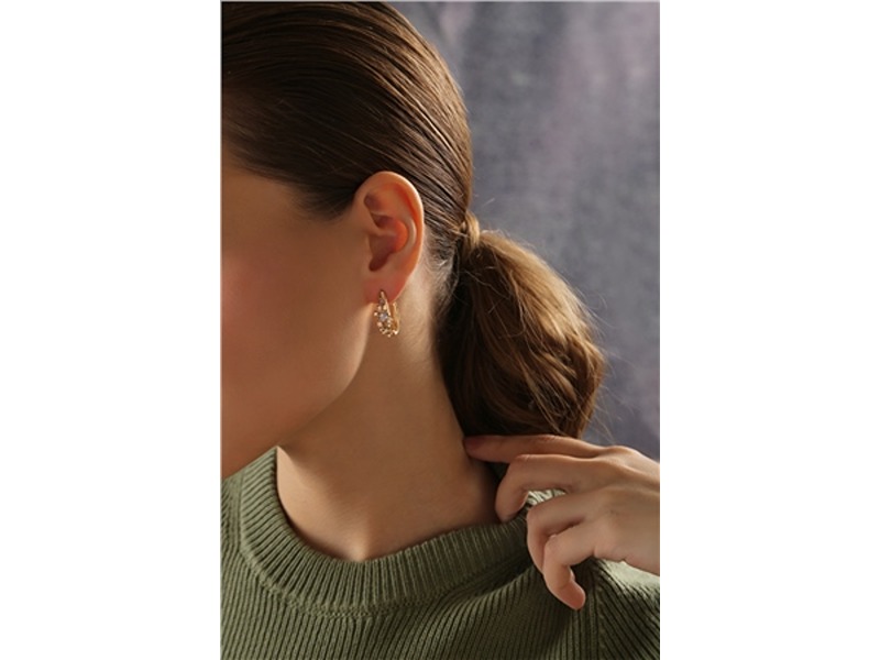 Newbridge Hoop Earrings With Mixed Stones