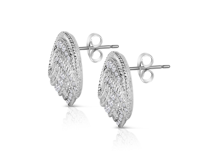 Newbridge Twist Earrings With Clear Stones