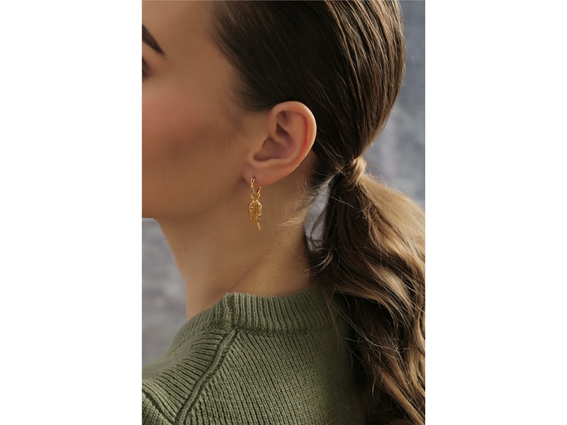 Newbridge Angel Wing Earrings With Blue & Clear St