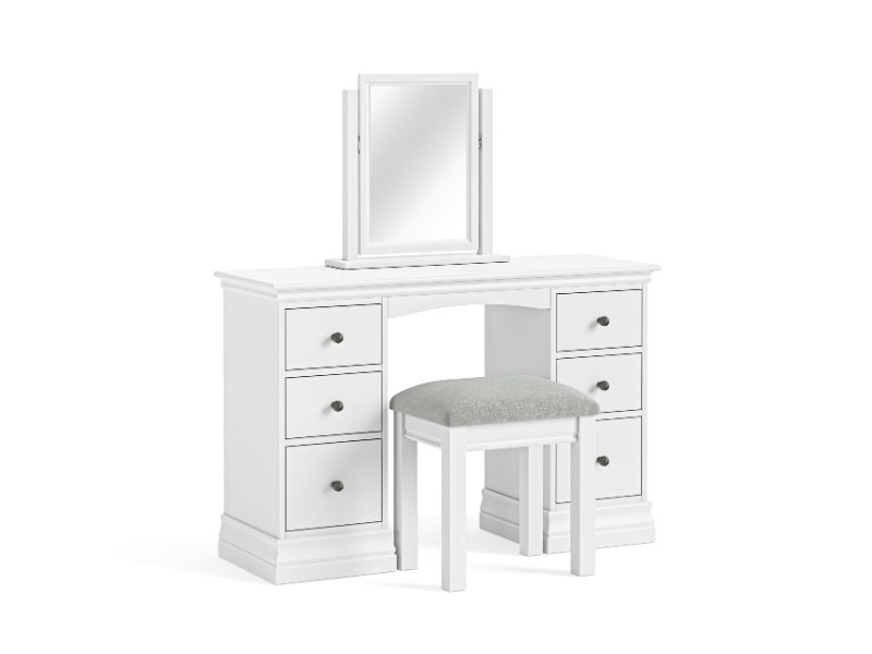 Bordeaux Double Pedestal Dressing Table White