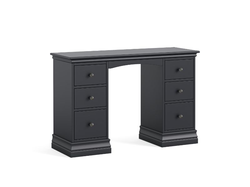 Bordeaux Double Pedestal Dressing Table Charcoal
