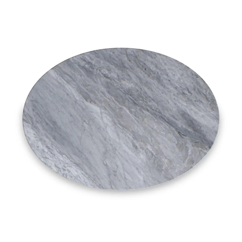 Marmora Oval C Side Table Gold Base Grey Marble