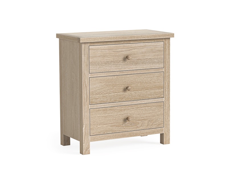 Modern Country Oak 3 Drawer Chest