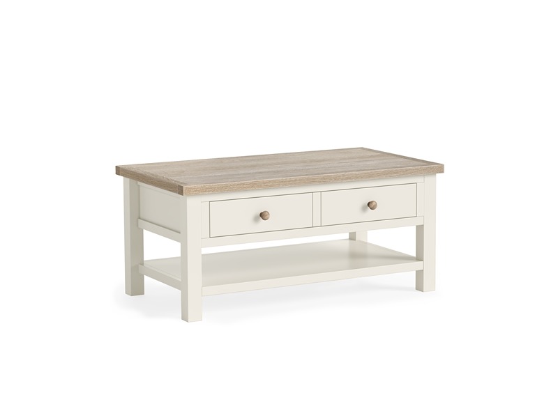 Modern Country Oak - Coconut Coffee Table With She