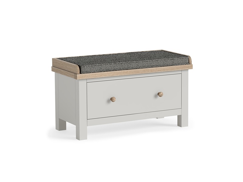 Modern Country Oak - Grey Hallway Bench With Drawe