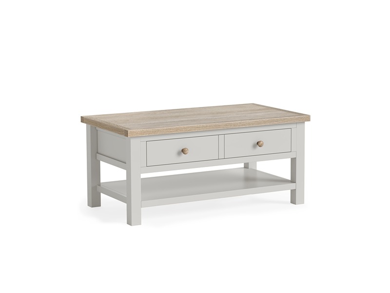 Modern Country Oak - Grey Coffee Table With Shelf