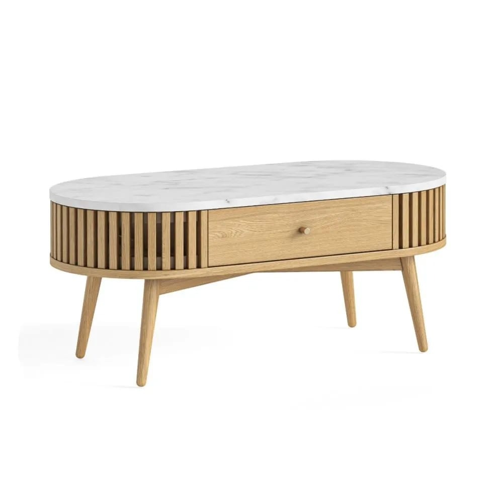Soho Natural Marble Top Oval Coffee Table