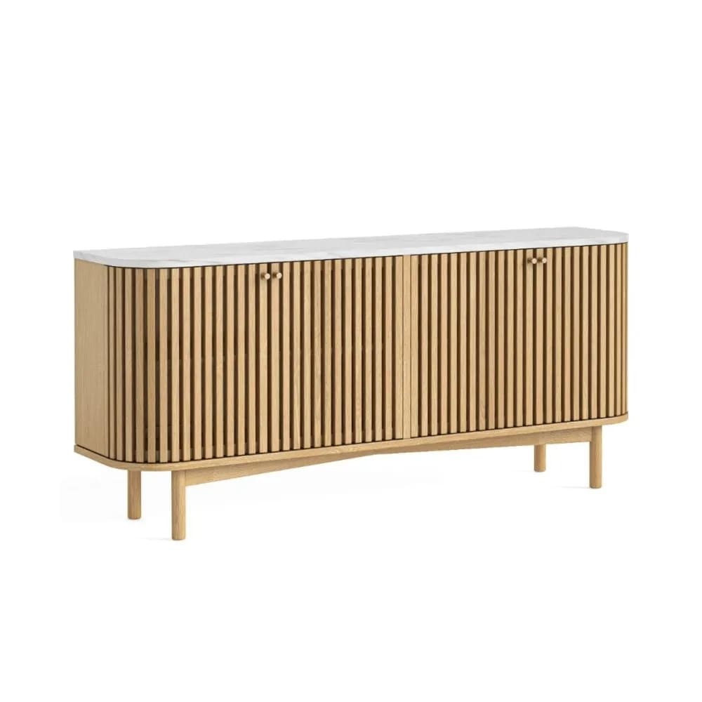 Soho Natural Marble Top Large Sideboard
