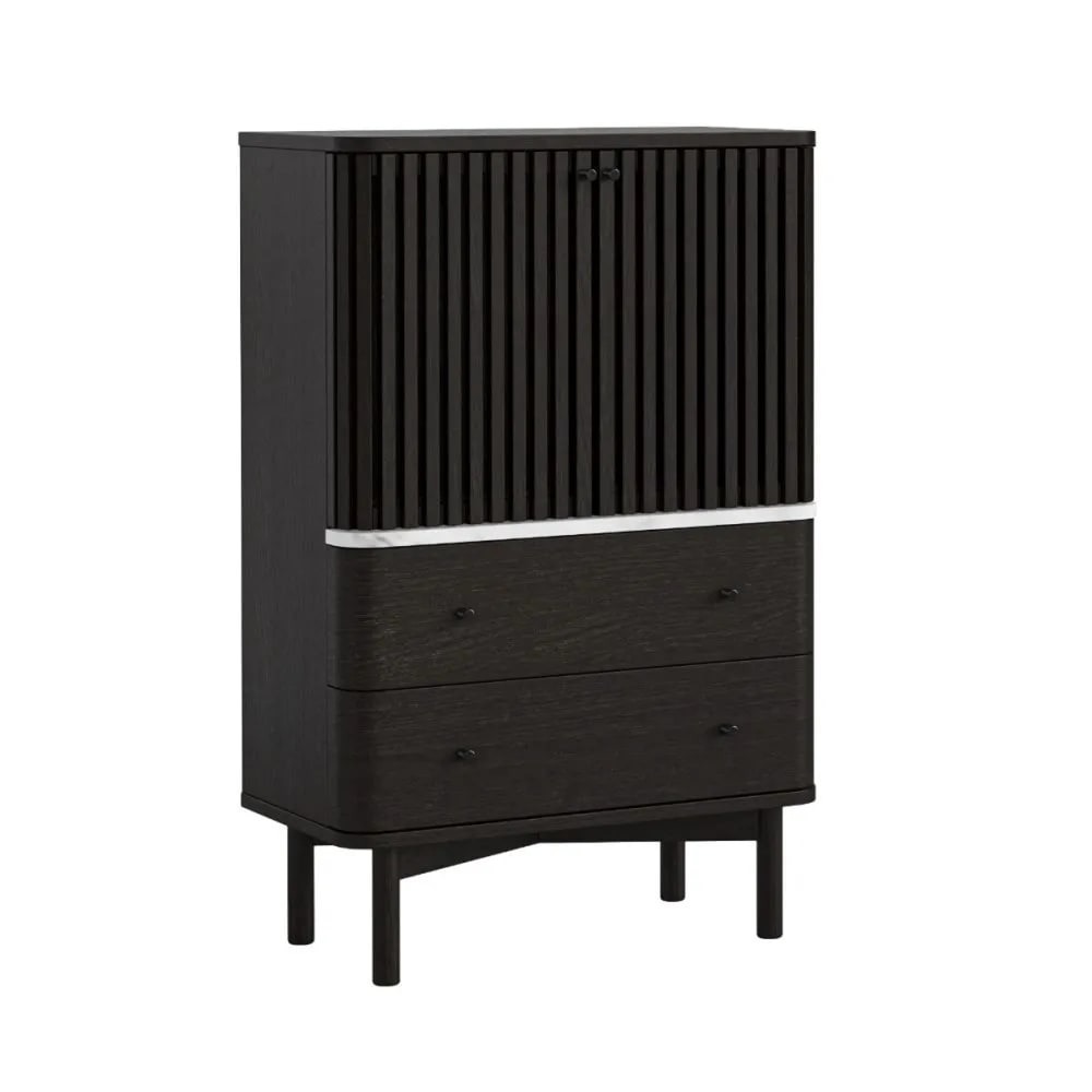 Soho Black Marble Top Shoe Cabinet