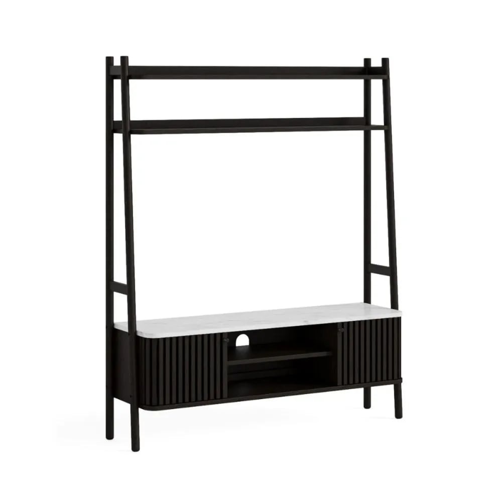 Soho Black Marble Top Ladder TV Unit 1370