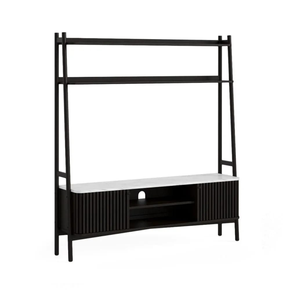 Soho Black Marble Top Ladder TV Unit 1650