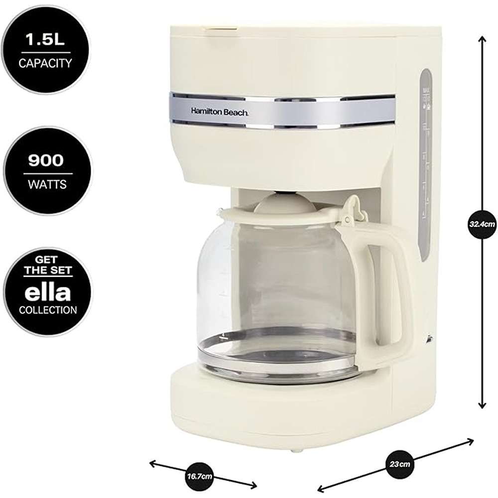 Hamilton Beach Ella 1.5L Filter Coffee Machine Lat