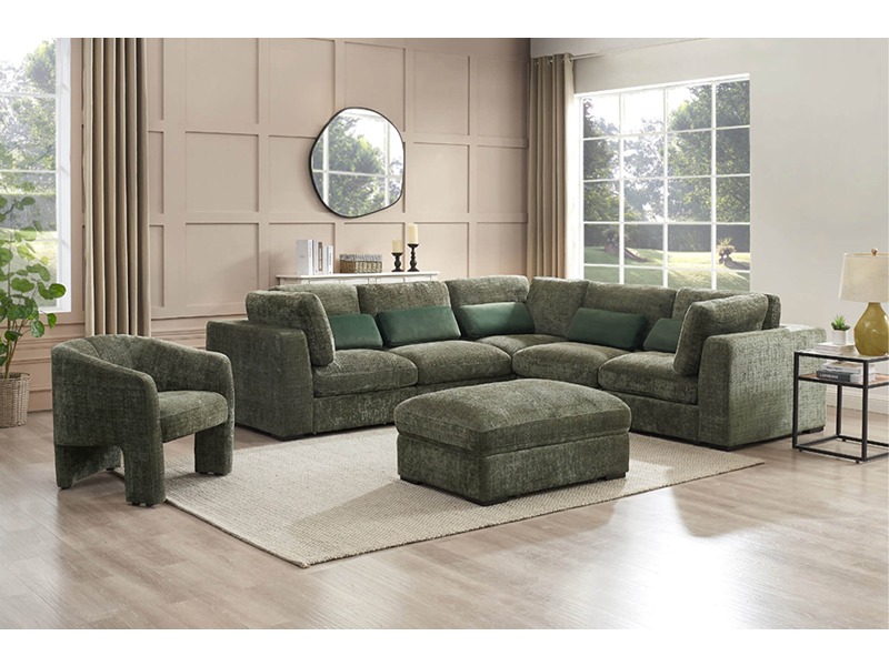 Humphrey Corner Arm Sectional - Green
