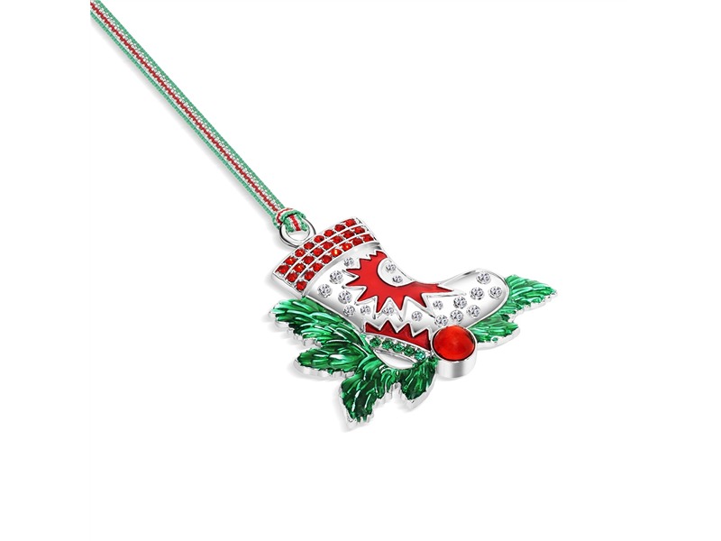Newbridge Boot With Red Stones Christmas Ornament