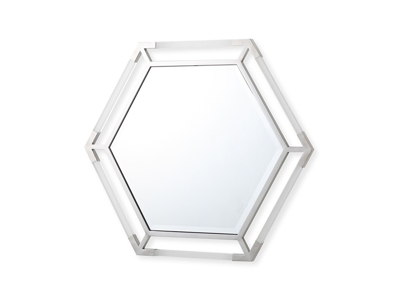Marissa Hexagonal Mirror - Silver