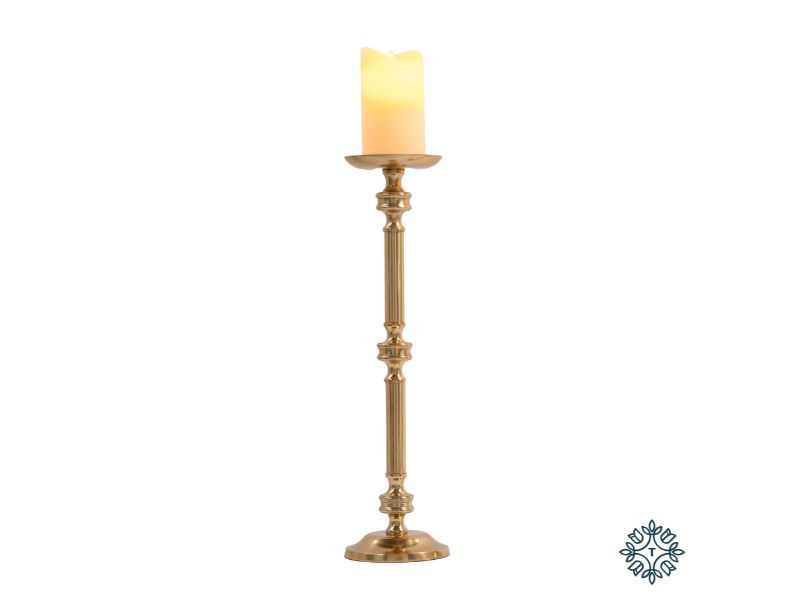 Anya Pillar Candle Holder Brass 50Cm