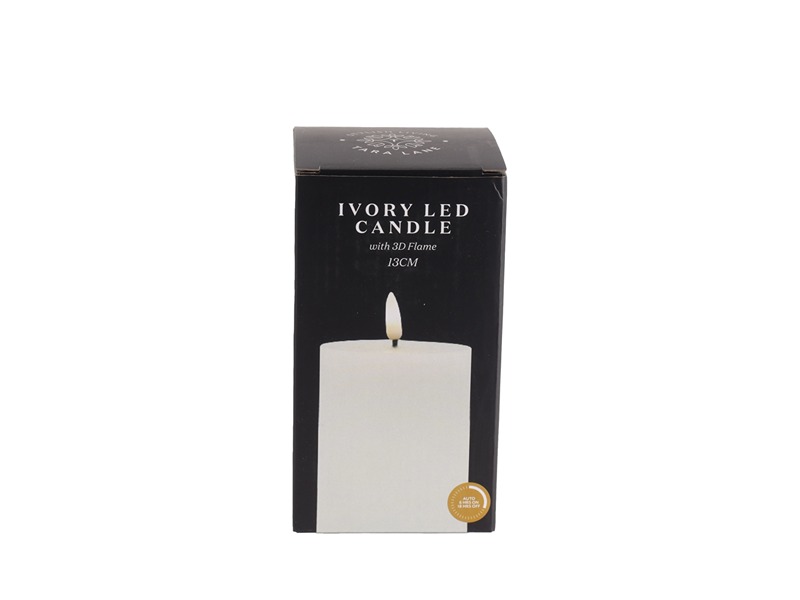 3D Flame Led Candle W/6Hr Timer Ivory 13Cm
