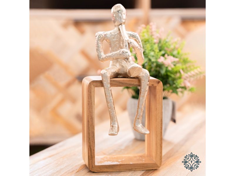 Sitting Musician Trumpet Silver
