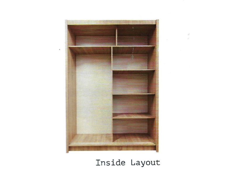 Toronto 1.5M Mirrored Slide Robe - Oak