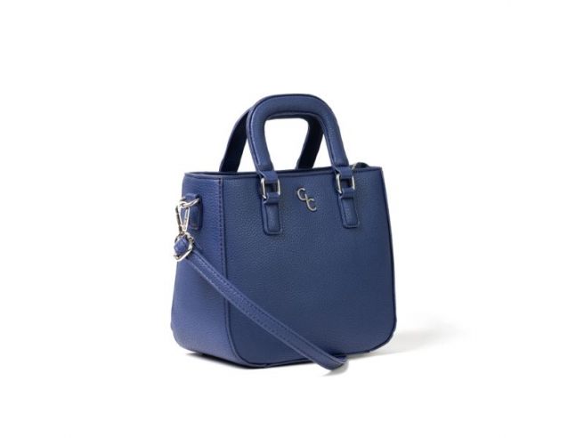 Buy online Navy Blue Textured Regular Handbag from bags for Women