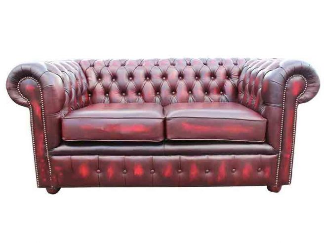 Chesterfield 2 Seater Oxblood Red
