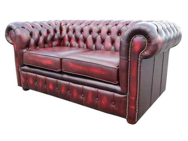 Chesterfield 2 Seater Oxblood Red