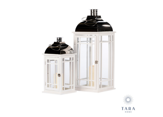 White 2024 wooden lanterns