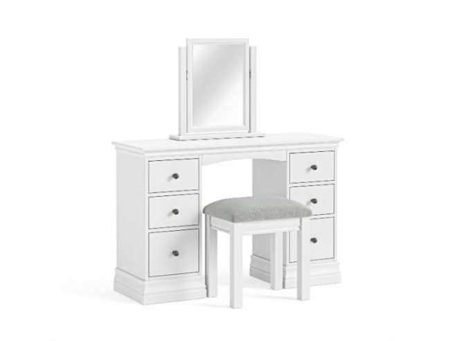 Bordeaux Double Pedestal Dressing Table White