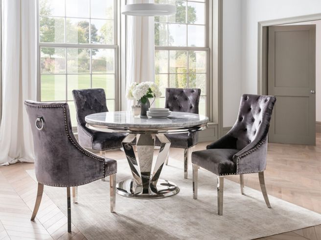 Gray glass deals dining room set