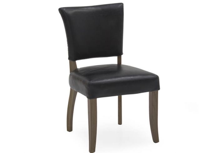 Navy faux leather shop dining chairs