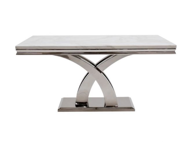 Bone white new arrivals marble dining table